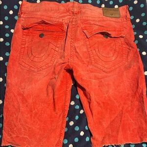 True Religion Bold Red Denim Shorts